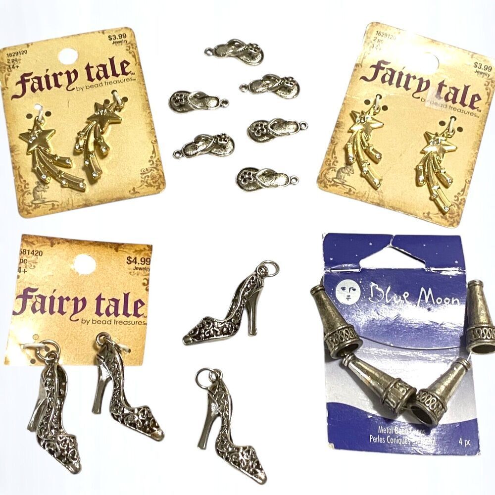 Charms Jewelry Craft Supplies Shooting Stars Shoes High Heels Flip Flops Metal